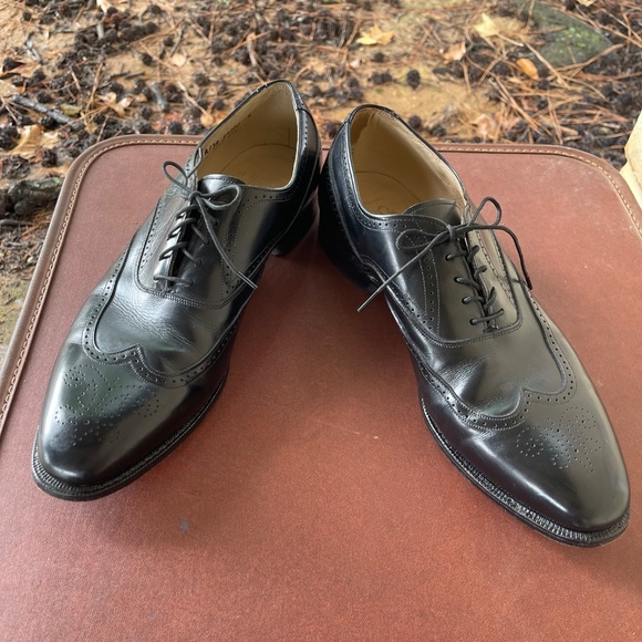 Men\'s Vintage Johnston & Murphy Size 10.5 A/3A Black Aristocraft Oxfords main image 10